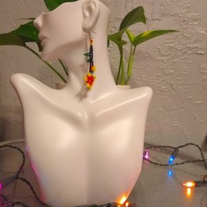 This are a beautiful pair of beaded earrings